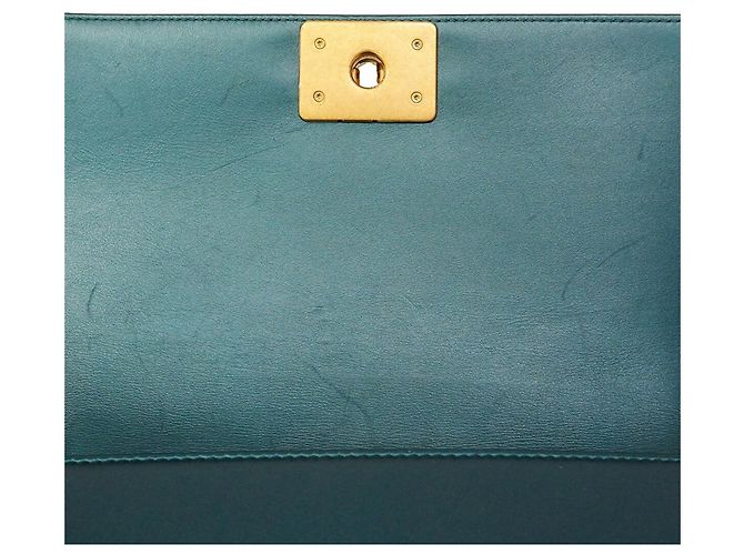 Le Boy Bolsa de Ombro Chanel Boy Chain Azul - vista 13