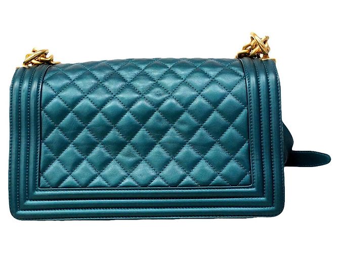Le Boy Bolsa de Ombro Chanel Boy Chain Azul - vista 14