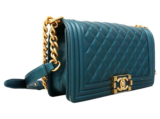 Le Boy Bolsa de Ombro Chanel Boy Chain Azul - vista 2