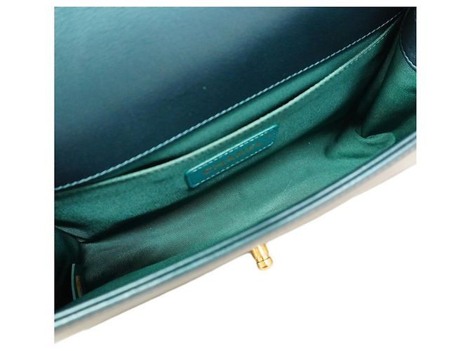 Le Boy Bolsa de Ombro Chanel Boy Chain Azul - vista 4