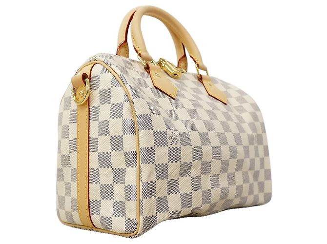 Borsa a mano Louis Vuitton Damier Azur Speedy Bandoulière 25 Bianco - vista 2