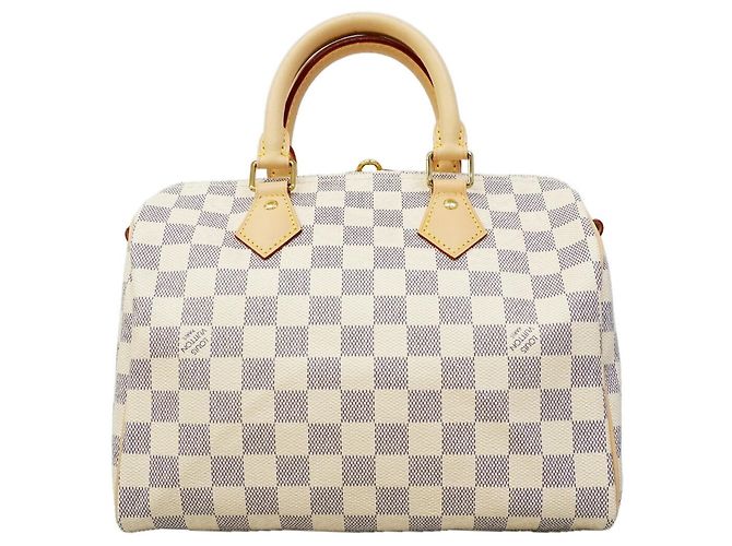 Borsa a mano Louis Vuitton Damier Azur Speedy Bandoulière 25 Bianco - vista 6