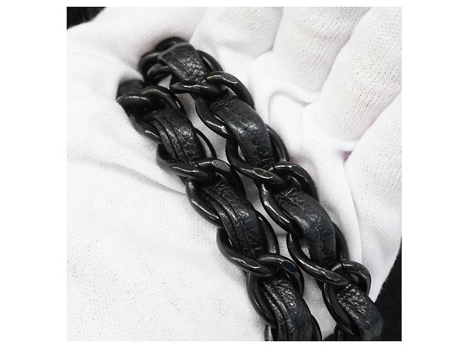 Borsa Tote Chanel in pelle di vitello martellata nera Nero - vista 10