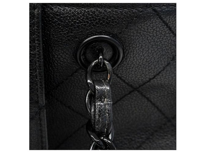 Borsa Tote Chanel in pelle di vitello martellata nera Nero - vista 11