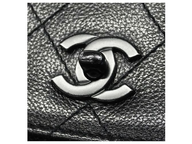 Borsa Tote Chanel in pelle di vitello martellata nera Nero - vista 13