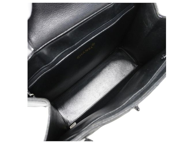 Borsa Tote Chanel in pelle di vitello martellata nera Nero - vista 4