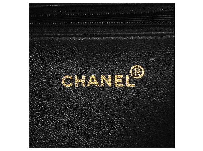Borsa Tote Chanel in pelle di vitello martellata nera Nero - vista 5