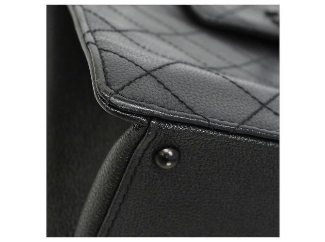 Borsa Tote Chanel in pelle di vitello martellata nera Nero - vista 6