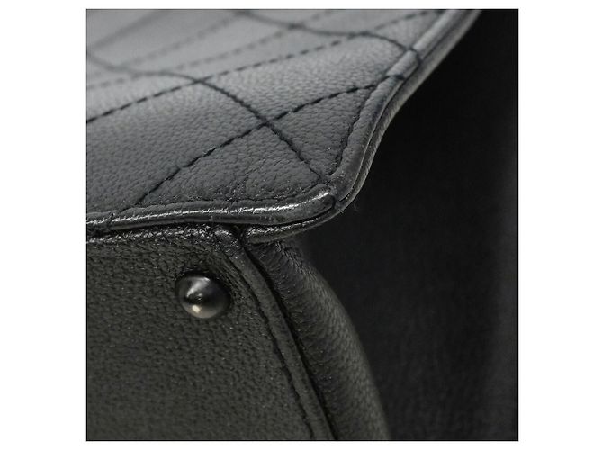 Borsa Tote Chanel in pelle di vitello martellata nera Nero - vista 7