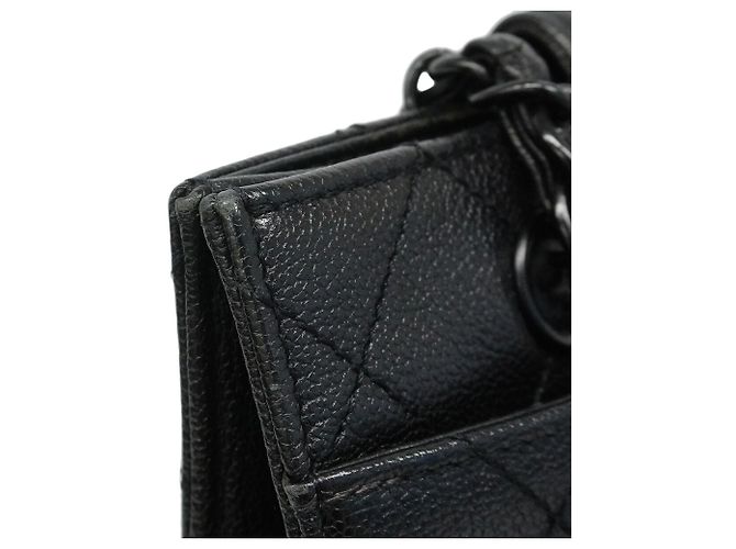 Borsa Tote Chanel in pelle di vitello martellata nera Nero - vista 8