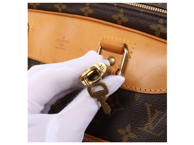Borsa da viaggio Louis Vuitton Alize 24H Monogram Canvas in marrone M41399 Beige - vista 15