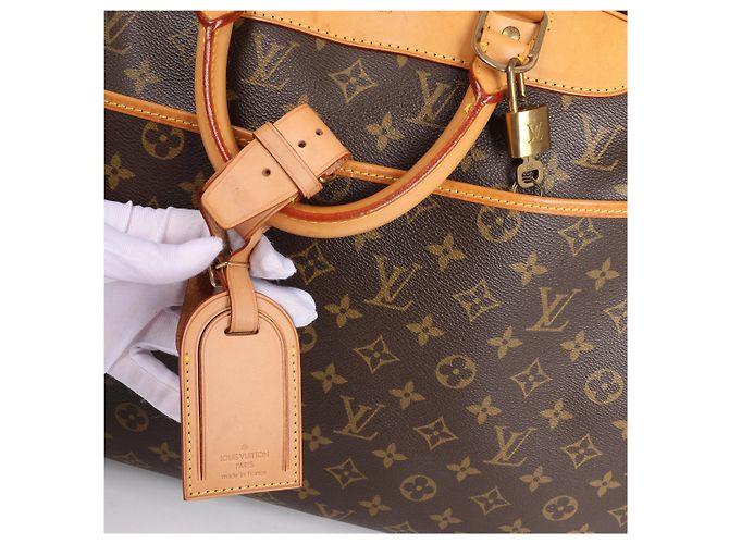 Borsa da viaggio Louis Vuitton Alize 24H Monogram Canvas in marrone M41399 Beige - vista 16