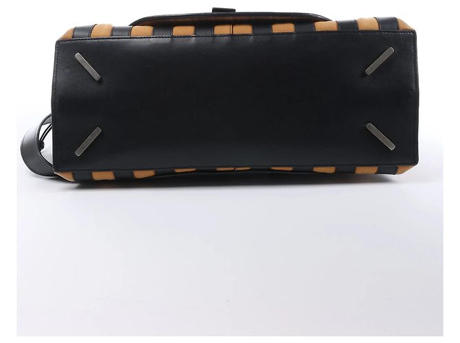 LOEWE Gate Top Handle Leder 2Way Handtasche in Schwarz Braun - Ansicht 12