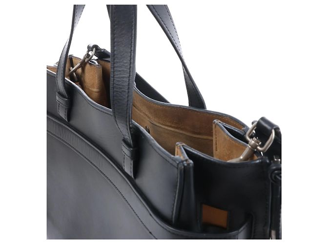 LOEWE Gate Top Handle Leder 2Way Handtasche in Schwarz Braun - Ansicht 5