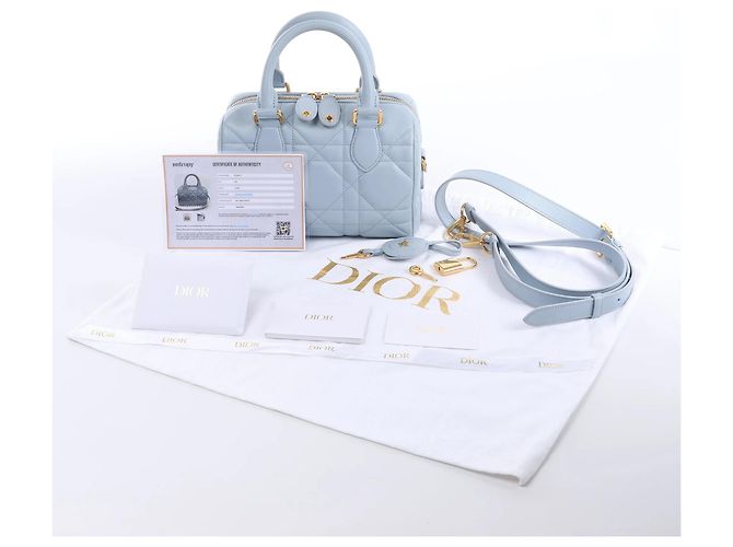 Autre Marque Borsa a mano 2Way Dior Macrocanage Groove 20 in pelle, Blu - vista 10