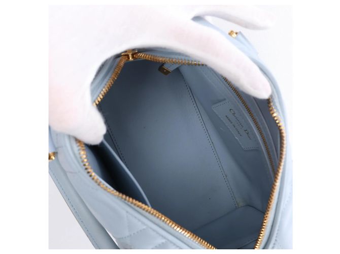 Autre Marque Borsa a mano 2Way Dior Macrocanage Groove 20 in pelle, Blu - vista 15