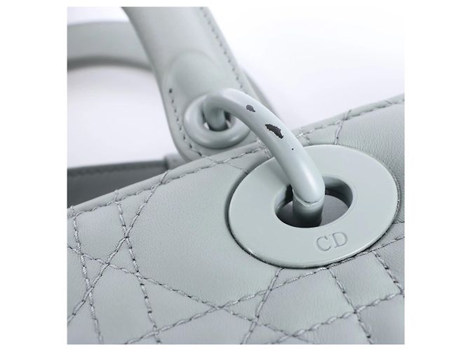 Autre Marque Borsa a mano 2Way Lady Dior Large in pelle Cannage Grigia Grigio - vista 11