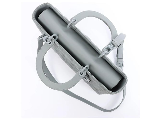 Autre Marque Borsa a mano 2Way Lady Dior Large in pelle Cannage Grigia Grigio - vista 15