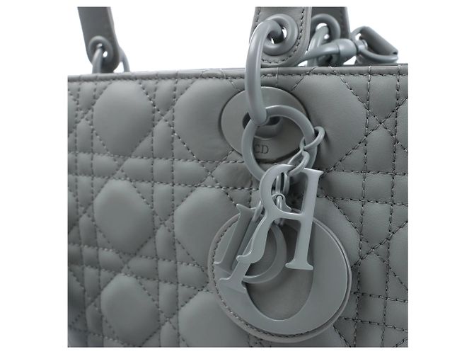 Autre Marque Borsa a mano 2Way Lady Dior Large in pelle Cannage Grigia Grigio - vista 5