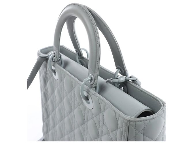 Autre Marque Borsa a mano 2Way Lady Dior Large in pelle Cannage Grigia Grigio - vista 6
