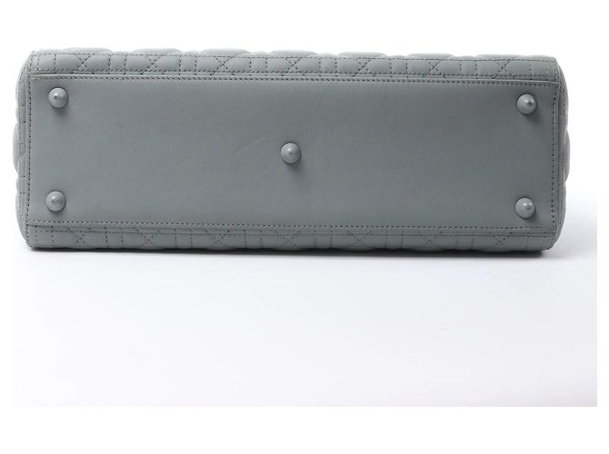 Autre Marque Borsa a mano 2Way Lady Dior Large in pelle Cannage Grigia Grigio - vista 7