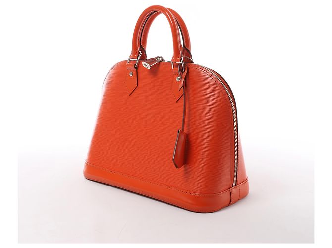 Borsa Louis Vuitton Alma PM in pelle Epi Orange Arancione - vista 2