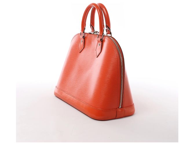 Borsa Louis Vuitton Alma PM in pelle Epi Orange Arancione - vista 3