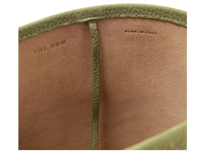 Borsa a tracolla in pelle The Row Park Tote Small in Green Beige - vista 14