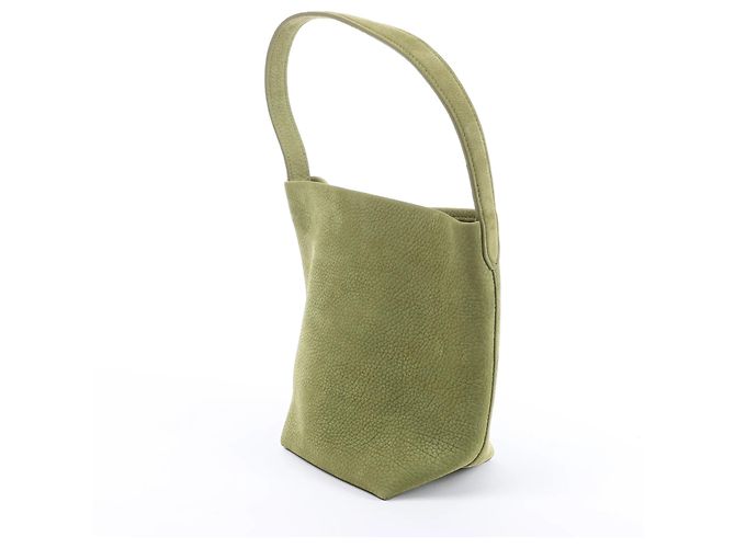 Borsa a tracolla in pelle The Row Park Tote Small in Green Beige - vista 4