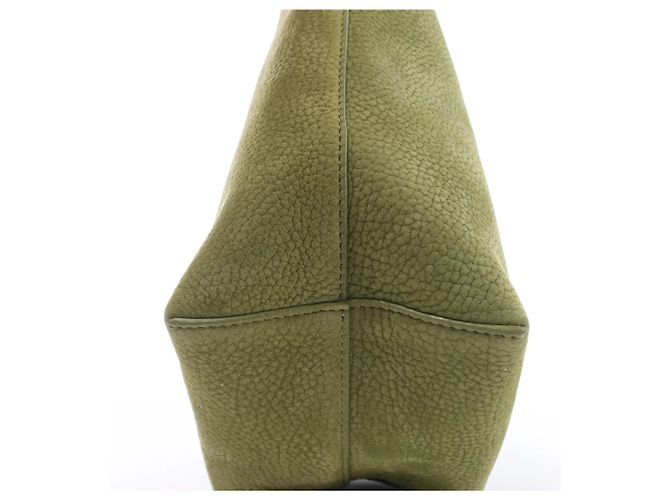 Borsa a tracolla in pelle The Row Park Tote Small in Green Beige - vista 8