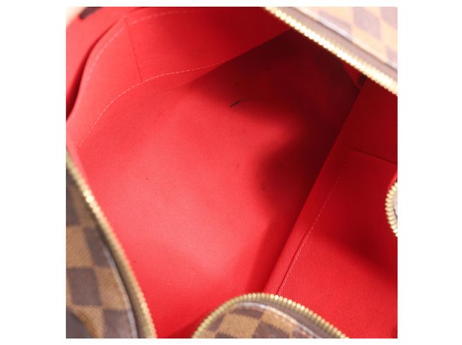 Borsa a tracolla Louis Vuitton Duomo Hobo Damier Ebene in marrone Rosso - vista 11