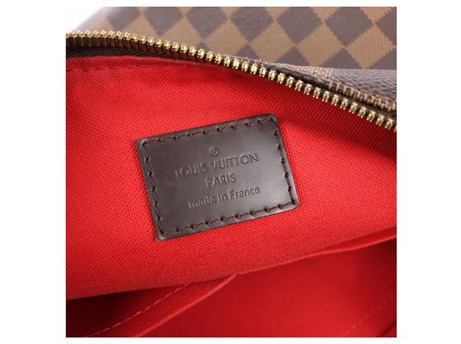 Borsa a tracolla Louis Vuitton Duomo Hobo Damier Ebene in marrone Rosso - vista 12