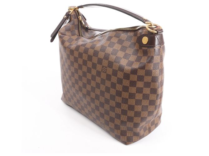 Borsa a tracolla Louis Vuitton Duomo Hobo Damier Ebene in marrone Rosso - vista 2