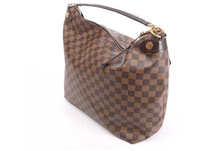 Borsa a tracolla Louis Vuitton Duomo Hobo Damier Ebene in marrone Rosso - vista 3