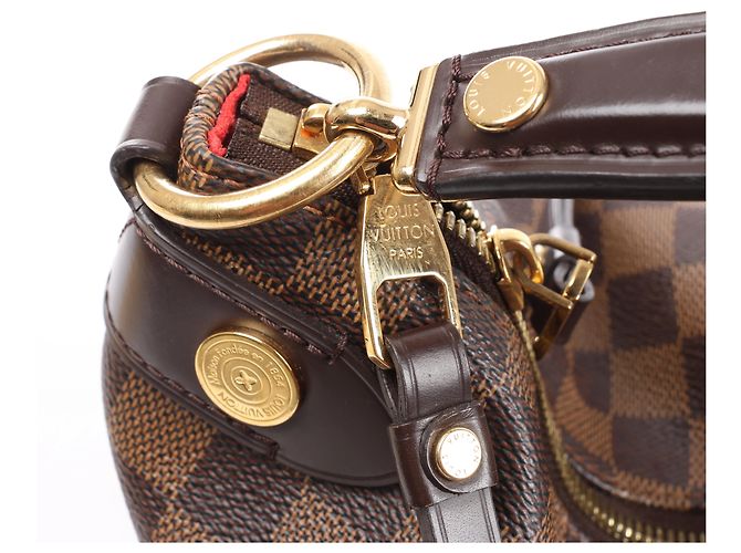 Borsa a tracolla Louis Vuitton Duomo Hobo Damier Ebene in marrone Rosso - vista 5
