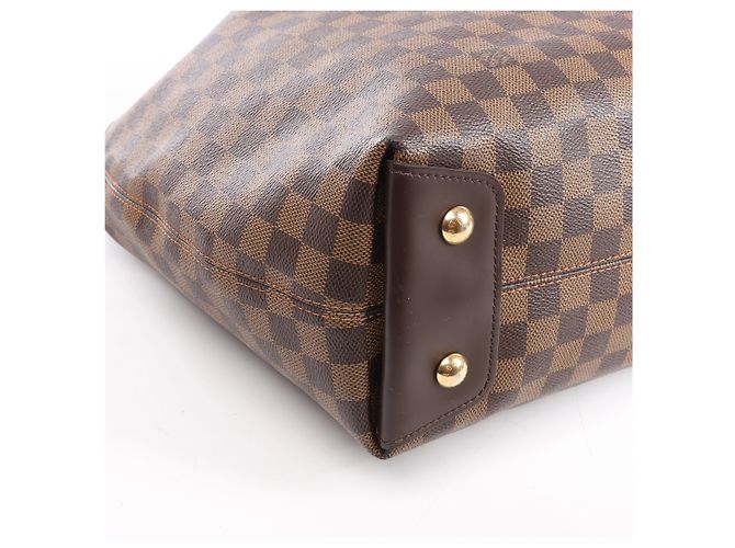 Borsa a tracolla Louis Vuitton Duomo Hobo Damier Ebene in marrone Rosso - vista 7