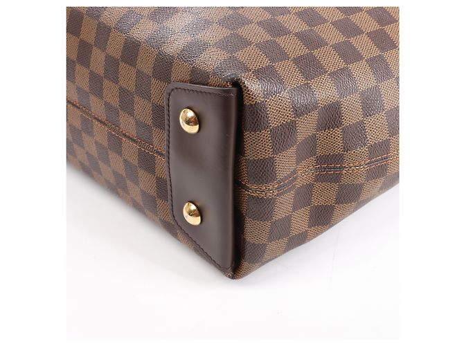 Borsa a tracolla Louis Vuitton Duomo Hobo Damier Ebene in marrone Rosso - vista 9