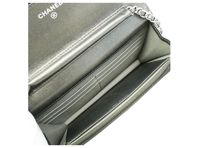 Portafoglio a spalla con catena Chanel Matelassé in Gray Marrone - vista 4