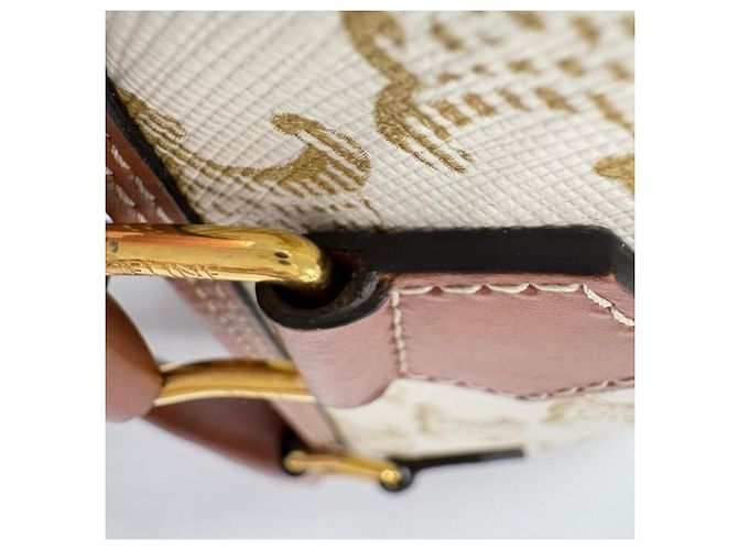 Céline Bolsa de Ombro Celine Triomphe Small Boston Marrom Branco - vista 9