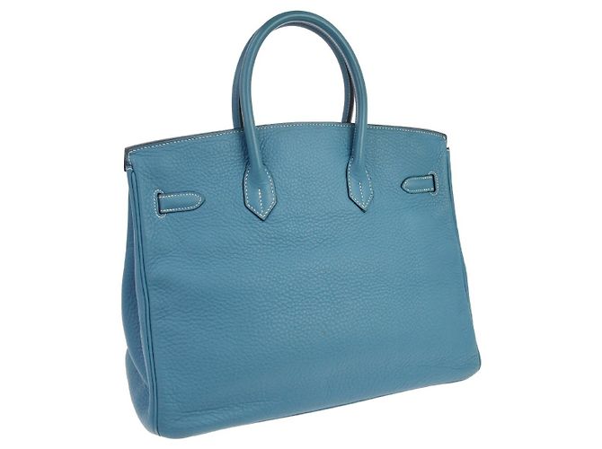 Hermès Hermes Birkin Blue Clemence con Gold Hardware 35 - vista 2