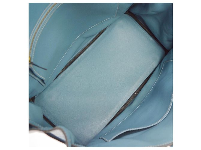 Hermès Hermes Birkin Blue Clemence con Gold Hardware 35 - vista 3
