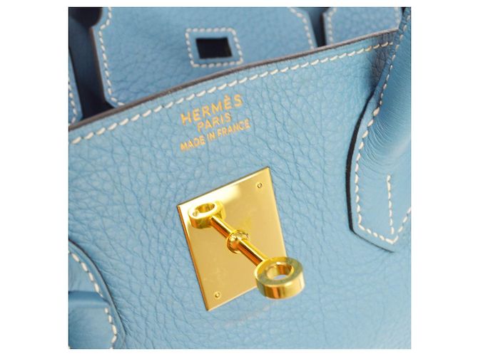 Hermès Hermes Birkin Blue Clemence con Gold Hardware 35 - vista 4
