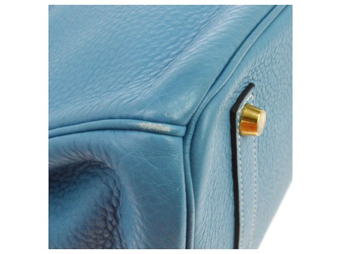 Hermès Hermes Birkin Blue Clemence con Gold Hardware 35 - vista 6
