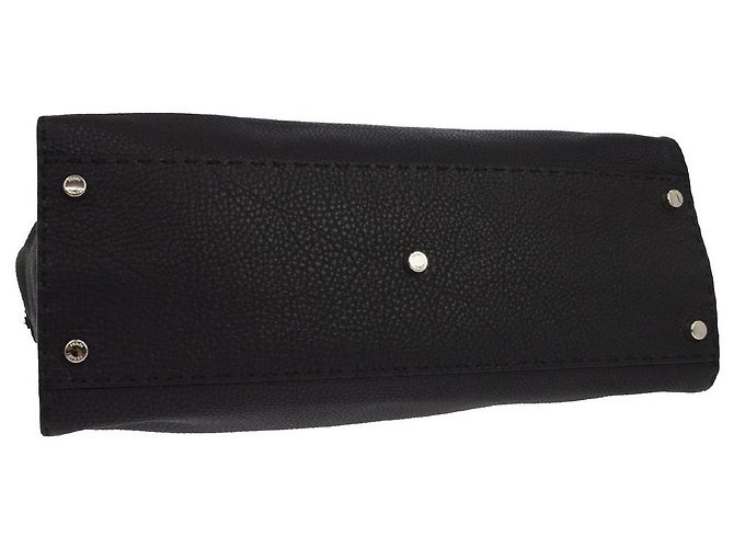 Fendi Selleria Peekaboo in pelle Medium Nero - vista 3