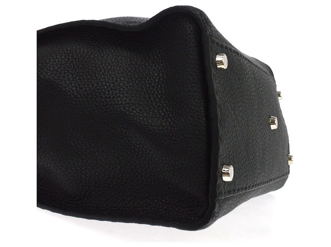 Fendi Selleria Peekaboo in pelle Medium Nero - vista 7
