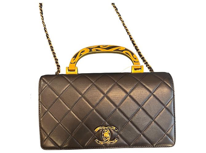 Bolsa de aba Chanel Art Nouvelle 2015 em pele de cordeiro acolchoada Small - vista 2