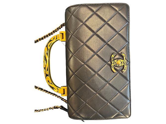 Bolsa de aba Chanel Art Nouvelle 2015 em pele de cordeiro acolchoada Small - vista 3