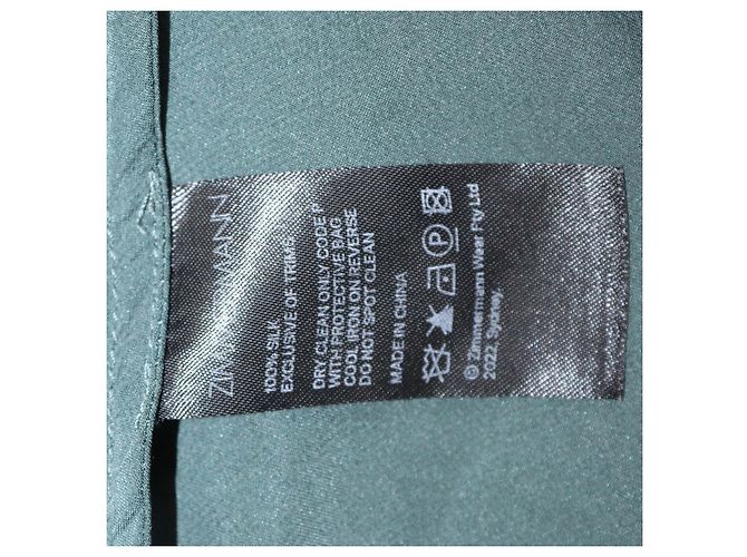 Vestido mini cruzado evasé de seda verde oscuro Zimmermann - vista 6
