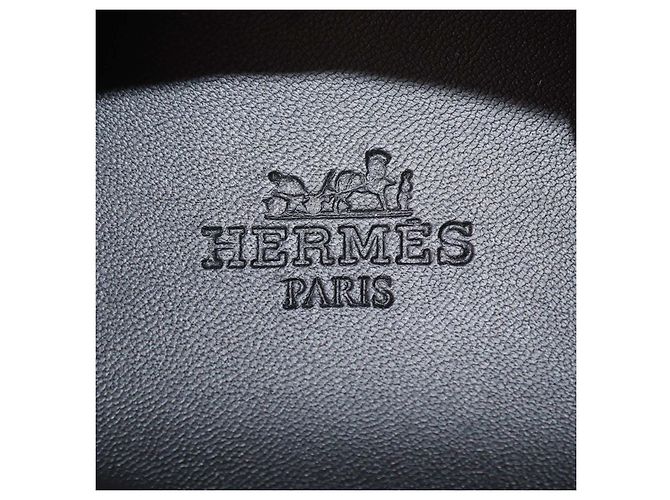 Hermès Baskets Bouncing Hermes en cuir et daim noir surpiqué - vue 6