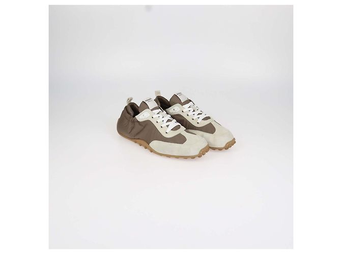 Hermès Hermes Brown, Light Beige Nylon and Suede Sneaker Braun - Ansicht 2